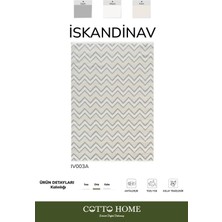 Iskandinav IV003A Krem Halı Gri Geometrik Detaylı Antialerjik Pamuk Taban Salon Halısı Koridor