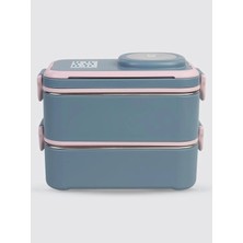 Uzspace VGN-8023-8049 Paslanmaz Çelik Yemek Kabı - Lunch Box 1200 ml Grey