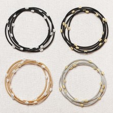 YB-867-B-GO 58-60MM Moda Takı Kadın Charm Hediye Metal Karbon Çelik Tel Bahar Topu Çok Katmanlı Kombinasyon Karışık Renk Bahar Bilezik Seti (Yurt Dışından)