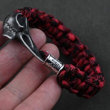 Ağaç 1 Uzunluk 25 cm Odin Karga Iskelet Bilezik Vikings Kartal Kafası Kolye Rune Boncuk Paracord Halat Iskandinav Korsanları Rune Valknut Muska Takı Hediye (Yurt Dışından)