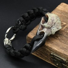 Ağaç 1 Uzunluk 25 cm Odin Karga Iskelet Bilezik Vikings Kartal Kafası Kolye Rune Boncuk Paracord Halat Iskandinav Korsanları Rune Valknut Muska Takı Hediye (Yurt Dışından)