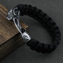 Ağaç 1 Uzunluk 25 cm Odin Karga Iskelet Bilezik Vikings Kartal Kafası Kolye Rune Boncuk Paracord Halat Iskandinav Korsanları Rune Valknut Muska Takı Hediye (Yurt Dışından)