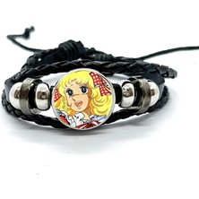 Stil 9 Anime Manga Şeker Desen Deri Bileklik Cam Kubbe Snap Düğmesi Bilezik ve Bilezikler Moda Kadın Erkek Takı (Yurt Dışından)