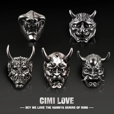Çapraz 2023 Yeni Punk Kafatası Hannya Maske Yüzük Adam Kadın Için Vintage Hip Hop Grunge Gotik Iskelet Açık Takı Aksesuarları Dropshipping (Yurt Dışından)