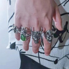 Çapraz 2023 Yeni Punk Kafatası Hannya Maske Yüzük Adam Kadın Için Vintage Hip Hop Grunge Gotik Iskelet Açık Takı Aksesuarları Dropshipping (Yurt Dışından)