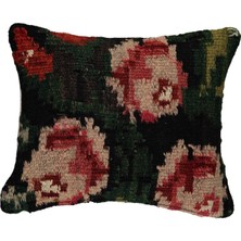 Güllü Kilim Yastık Kılıfı Doğaçlama 04