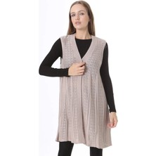 Kadın Triko Mevsimlik Araboy Merserize Büyük Beden Anne Yelek