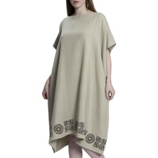 Taş Baskı Elbise Yeşil