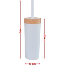 Bambu Desen Wc Klozet Fırçası Plastik, Tuvalet Banyo Wc Temizleme Fırçası Beyaz