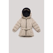 GB Baby Bg Store Kız Bebek Bej Kapüşonlu Mont Uzun Kol Slim Fit Orta Kalınlık