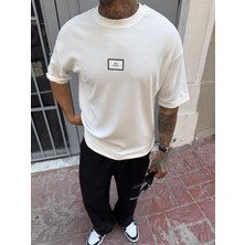Erkek Oversize Basic High Studiost-Shirt - Beyaz