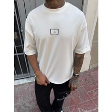 Erkek Oversize Basic High Studiost-Shirt - Beyaz