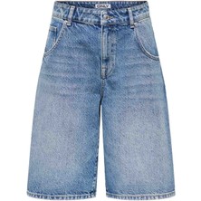 Only Onlmate Reg Baggy Long Sh Mavi Kadın Şort