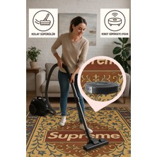Supreme Logolu Retro Halı – Sokak Stili, Kaymaz Taban, Yıkanabilir, Bebek ve Evcil Dostu