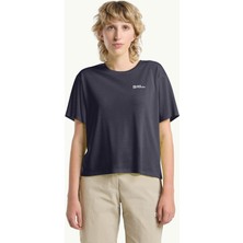 Jack Wolfskin Vonnan Crop T Kadın Mavi Tişört
