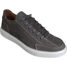 Yazkış Erkek Hakiki Deri Siyah Cilt Vizon Nubuk Comfort Rahat Beyaz Taban Günlük Ayakkabı