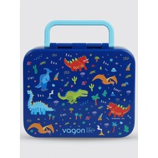 Uzspace VGN-092 3 Bölmeli Tutma Saplı Yemek Kabı - Lunch Box 1000 ml Mavi