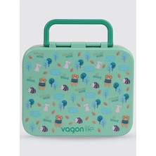 Uzspace VGN-092 3 Bölmeli Tutma Saplı Yemek Kabı - Lunch Box 1000 ml Yeşil