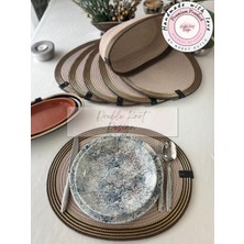 Oval Gold Detaylı Tress Supla Amerikan Servis Hediyelik Yemek Davet Masası