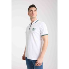 Lacoste Fermuar  Yaka Beyaz Regular Fit