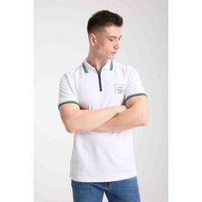 Lacoste Fermuar  Yaka Beyaz Regular Fit