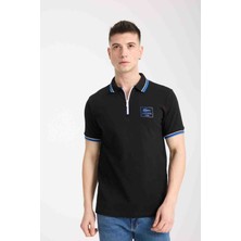 Lacoste Fermuar  Yaka  Siyah  Regular  Fit