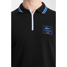 Lacoste Fermuar  Yaka  Siyah  Regular  Fit