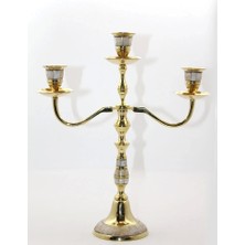 Shop Nova Pirinç Sedefli 3'lü Şamdan 19124