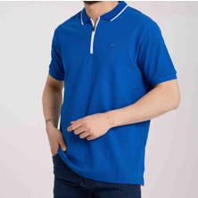 Lacoste  Fermuarlı Yaka  Saks Mavi Regular Fit