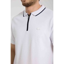 Lacoste  Fermuarlı Yaka  Beyaz Regular Fit