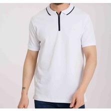 Lacoste  Fermuarlı Yaka  Beyaz Regular Fit