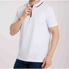Lacoste  Fermuarlı Yaka  Beyaz Regular Fit