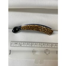 Muz Toka Leopar Desenli Zemini Siyah-Deseler Taba Renk   Şık ve Kullanışlı Toka yaz sıcaklarında saçları toplamak için güzel seçenek 