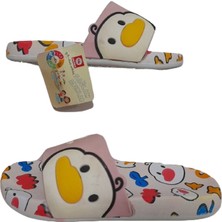 Gezer Kız Çocuk Terlik Kaydırmaz Taban Ördek Desen Pudra