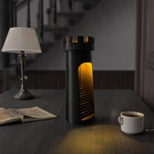LED Mumlu Dekoratif Obje Ev Ofis Dekor Balkon Kitaplık, Şato Kulesi Dekoratif Gece Lambası