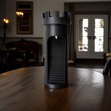 LED Mumlu Dekoratif Obje Ev Ofis Dekor Balkon Kitaplık, Şato Kulesi Dekoratif Gece Lambası