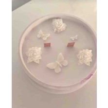 Waveora Doğal %100 Soya Wax Beton Kasede Çiçekli Vanilyalı Mum