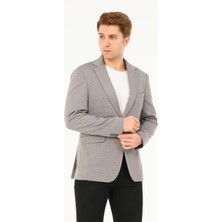 Erkek Slim Fit Blazer Ceket Gri