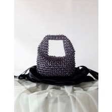 Kristal Koyu Mor Mini Abiye ve Günlük Kullanıma Uygun El Çantası