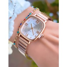 Çelik Kordon Roma Rakamlı Kadın Kol Saati 3 Atm Su Geçirmez 2 Yıl Garantili