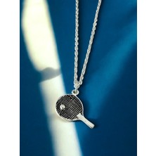 Masa Tenisi Raket Kolye, Sporcular ve Masa Tenisi Severler Için 925 Ayar Gümüş Kolye