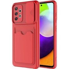 Galaxy A52  Kılıf ​kartlıklı Kamera Korumalı Esnek Kartixvar Izvor Kapak