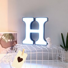 Plastik LED 26 Ingilizce Alfabe Gece Lambası Harf Şekli Dekorasyon Işığı Doğum Günü Teklifi Itirafı H Beyaz Işık (Yurt Dışından)