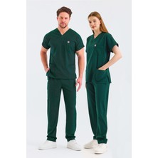 Medicawear Coreflex Likralı Avcı Yeşili Doktor Hemşire Takım Üniforma