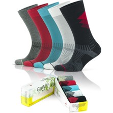 Gowith 5'li Seamless (Dikişsiz) Topuk Burun Güçlendirilmiş Nem Emici Erkek Bambu Yürüyüş Çorabı 3562