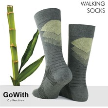 Gowith 5'li Seamless (Dikişsiz) Topuk Burun Güçlendirilmiş Nem Emici Erkek Bambu Yürüyüş Çorabı 3562