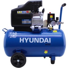 Hyundai 2 Hp 50 Litre Hava Kompresörü + 5 Parça Havalı Alet Seti | Boya, Şişirme, Temizleme Için Uygun