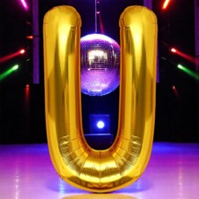 Vıp Yüksek Kalite 1 Metre Gold U Harfi Folyo Balon Gold U Harf Balon Helyum Gazına Uçan Balona Uygun