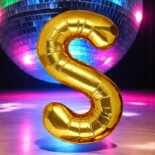 Vıp Yüksek Kalite 1 Metre Gold S Harfi Folyo Balon Gold S Harf Balon Helyum Gazına Uçan Balona Uygun