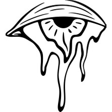 Akan Göz Araba Sticker 17X17 cm Siyah